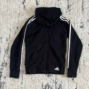 Adidas Kids Black Zip-Up Hoodie